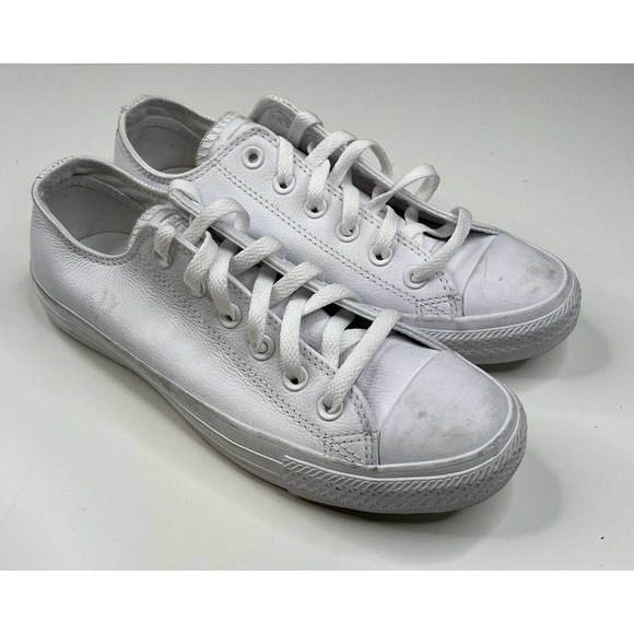 Converse Shoes - Converse All Star Leather Low Top Sneakers Size 8 Women's White Lace Up